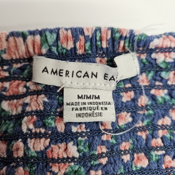 NEW American Eagle Outfitters AE Blue Floral Smocked Mini Skirt Medium - Picture 5 of 5